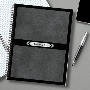Executive Grey Black Monogram Journal Notebook