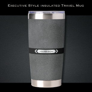 Executive Grey Office Travel Mug Insulated Tumbler
