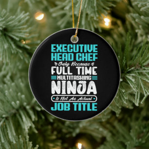 Executive Head Chef Job Title Profession Skills Ceramic Tree Decoration