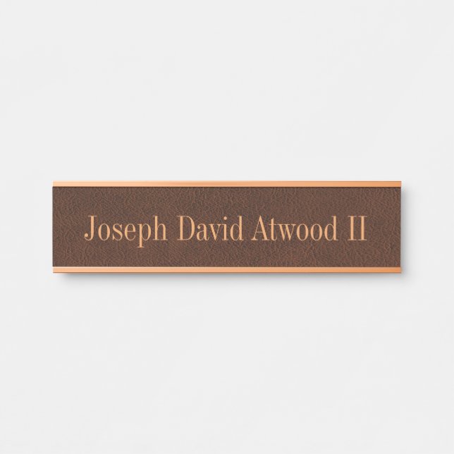 Executive Leather Effect Desk hanging Wall Namepla Door Sign (Front)