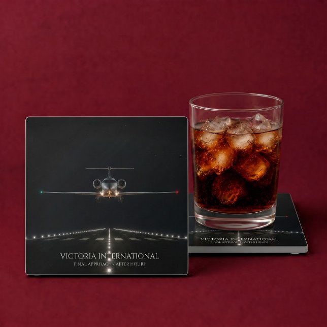 Executive Luxury Jet Arrival After Hours Glass Coaster (Creator Uploaded)