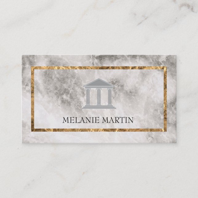 Executive Marble Gold Foil Frame Business Card (Front)