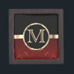 Executive Monogram | Black and Red Gift Box<br><div class="desc">Keepsake Gift Box. Gift Box ready for you to personalise. 📌If you need further customisation, please click the "Click to Customise further" or "Customise or Edit Design" button and use our design tool to resize, rotate, change text colour, add text and so much more. ⭐This Product is 100% Customisable. Graphics...</div>