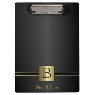 Executive Monogram Black Design Clipboard