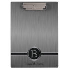Executive Monogram Design - Black Brush Steel