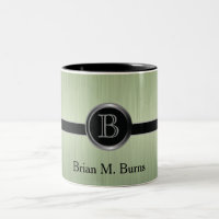 Executive Monogram Design- Peridot Brush Steel