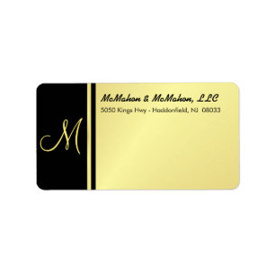 Executive Monogram Labels - Gold & Black