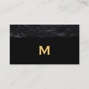 Executive Monogram on Slate Gold Brushed Business Card