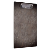 Executive Monogrammed Rustic Brown Leather Look Clipboard (Right)