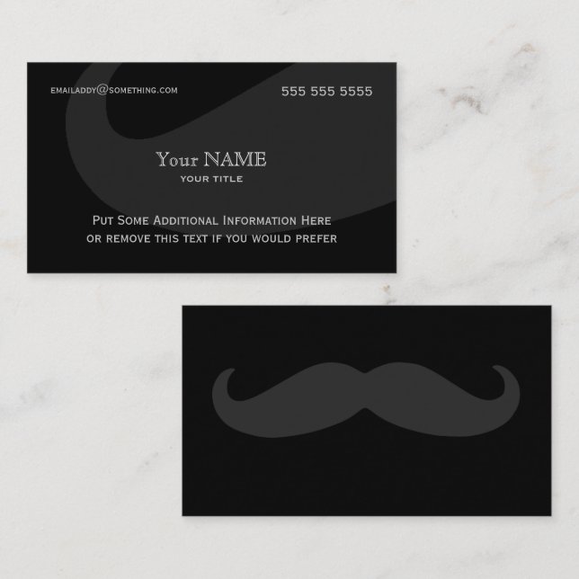 Executive Moustache Dark Business Card (Front/Back)
