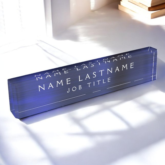 Executive Navy Blue Professional Business Office Nameplate (Creator Uploaded)