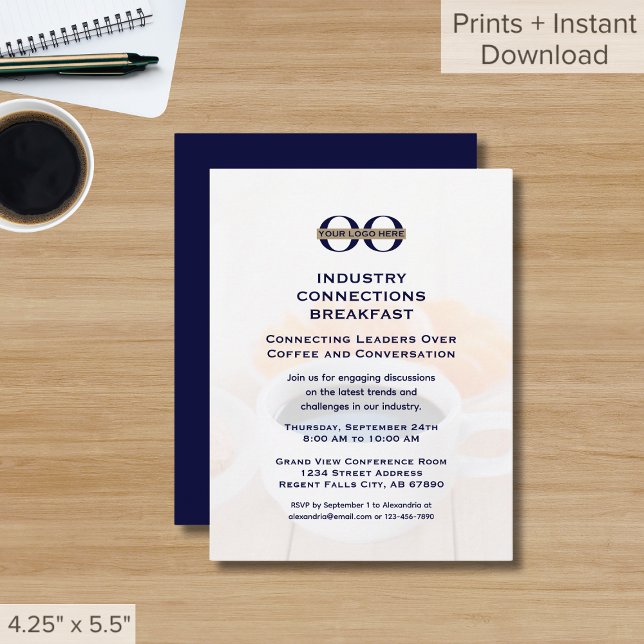 Executive Networking Event Invitation with Logo (Creator Uploaded)