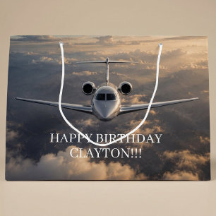 Executive Private Jet Boy's Birthday Large Gift Bag