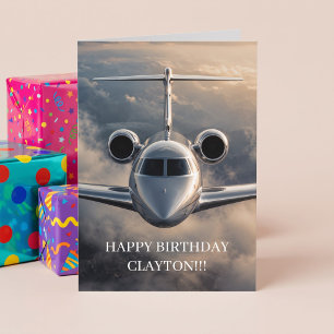 Executive Private Jet Plane Birthday Card