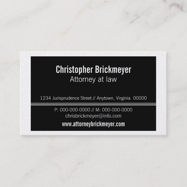 Executive Professional Business Card, Black Business Card (Front)