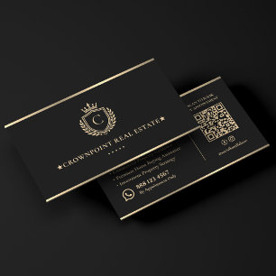 Executive Real Estate Consultant Faux Gold Crest Business Card
