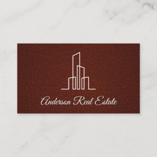 Executive Red Leather   Realtor   Metropolis Business Card