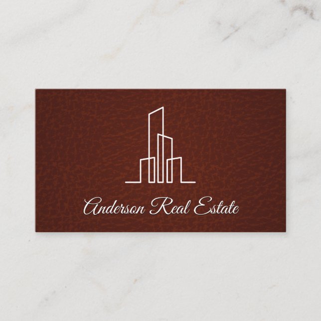 Executive Red Leather | Realtor | Metropolis Business Card (Front)