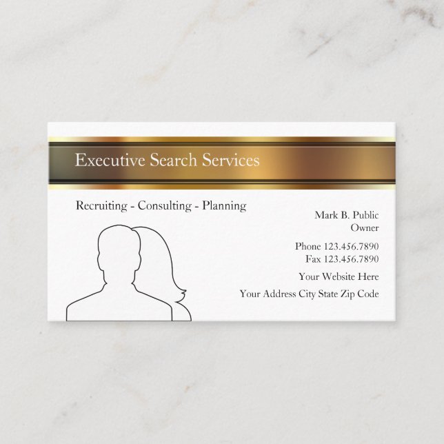 Executive Search Employment Agency Business Cards (Front)