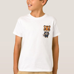 Executive Tiger Boss Holding Coffee Cup Kids T-Shirt