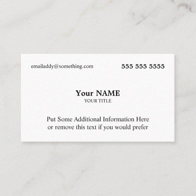 Executive White Business Card (Front)