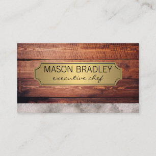 Executive Wood and Marble Gold Frame Business Card