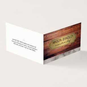 Executive Wood and Marble Gold Frame Business Card