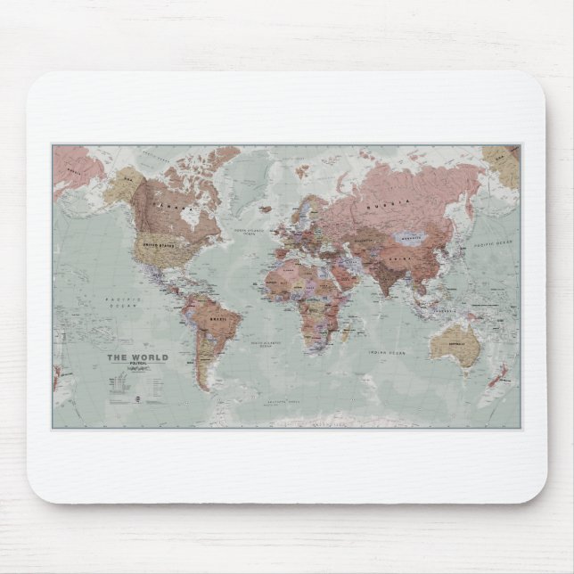 Executive World Map Mouse Mat (Front)