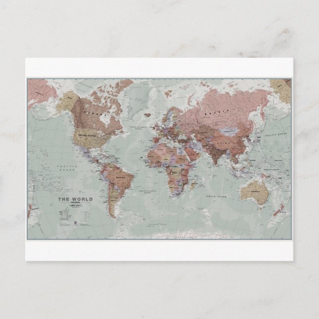 Executive World Map Postcard (Front)
