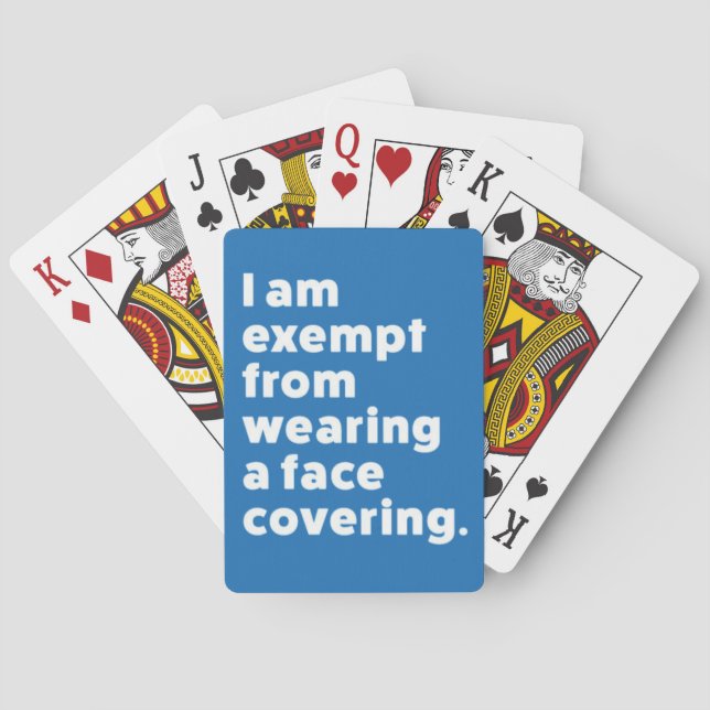 Exempt From Wearing a Face Covering Playing Cards (Back)