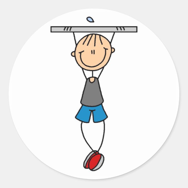 Exercise Chin Ups Tshirts and Gifts Classic Round Sticker (Front)
