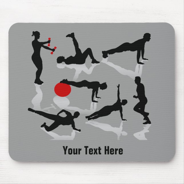 Exercise Figures (personalised) Mouse Mat (Front)