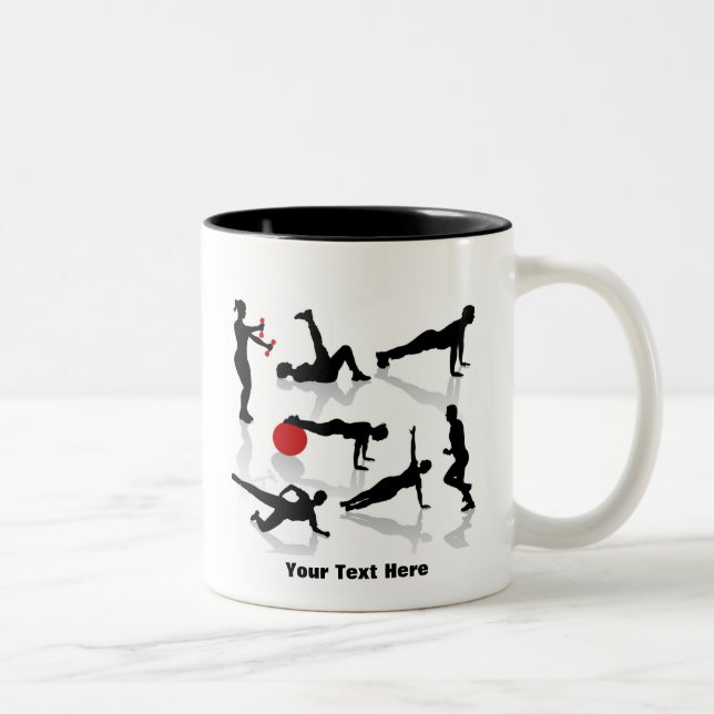 Exercise Figures (personalised) Two-Tone Coffee Mug (Right)