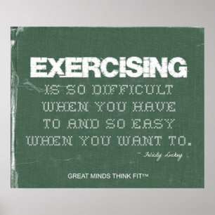 Exercise Motivation in Green Denim Poster