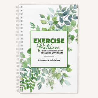 Exercise Patience Convention Watercolor Greenery Notebook