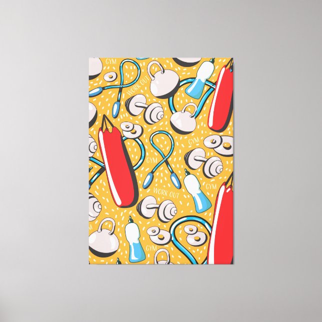 Exercise pattern canvas print (Front)
