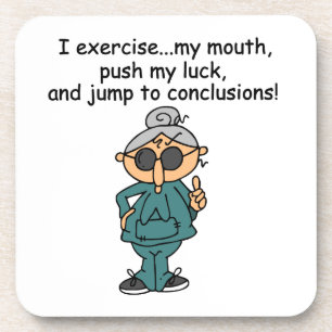 Exercise, Push, Jump Humour Coaster