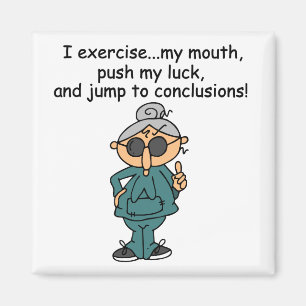 Exercise, Push, Jump Humour Magnet