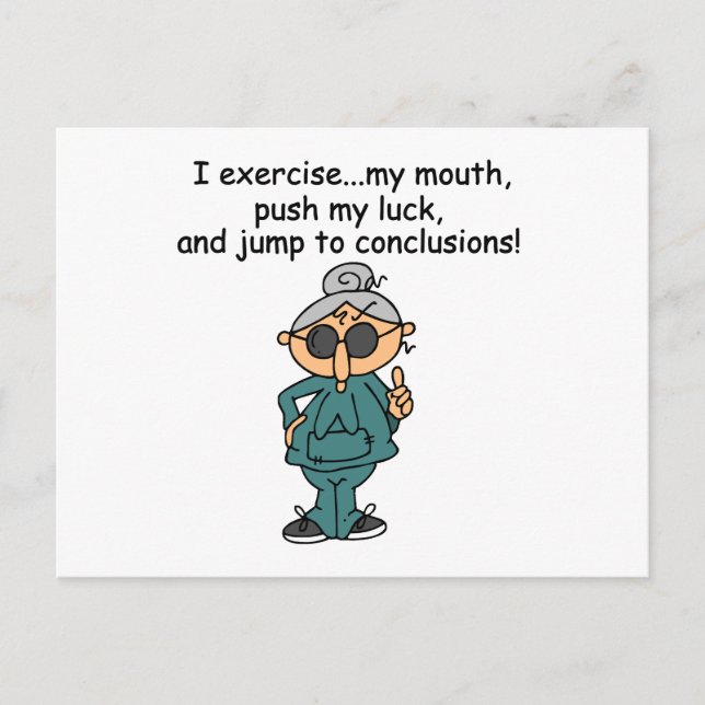 Exercise, Push, Jump Humour Postcard (Front)
