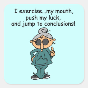 Exercise, Push, Jump Humour Square Sticker