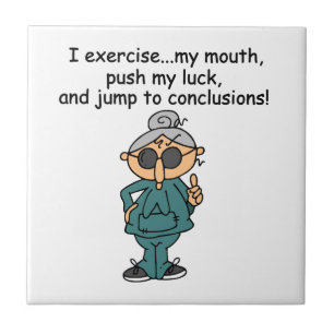 Exercise, Push, Jump Humour Tile
