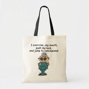 Exercise, Push, Jump Humour Tote Bag