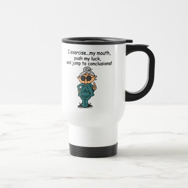 Exercise, Push, Jump Humour Travel Mug (Right)