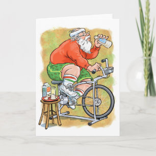 Exercise Santa Holiday Card