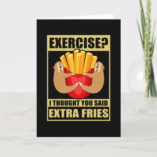 Exercise Sloth French Fries Sport Card (Front)