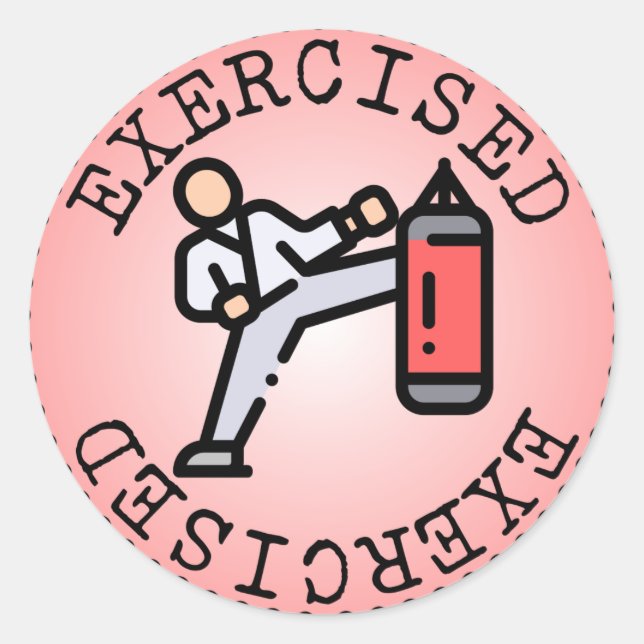 Exercised (Adulting Merit Badge) Classic Round Sticker (Front)