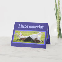 Exercising Basset Hound on Funny Birthday Card