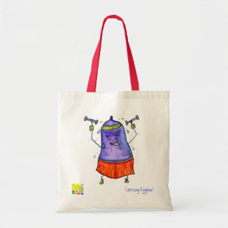 exercising eggplant eco bag