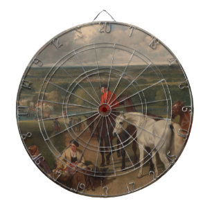 Exercising the Royal Horses (Equine Art) Dartboard