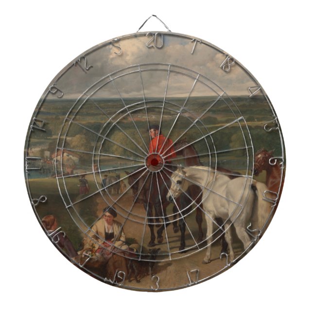 Exercising the Royal Horses (Equine Art) Dartboard (Front)